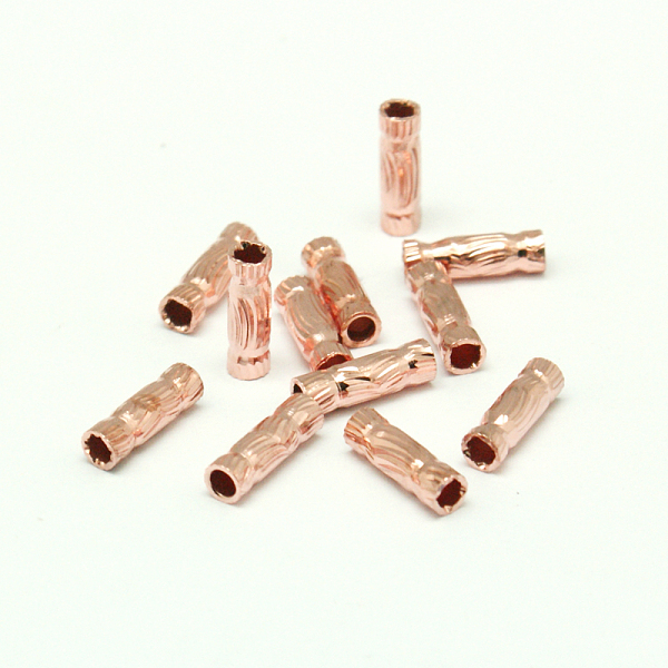 

PandaHall Tube Beads, Brass, Curved, Rose Gold, about 3mm wide, 10mm long, hole: 2mm Brass Tube