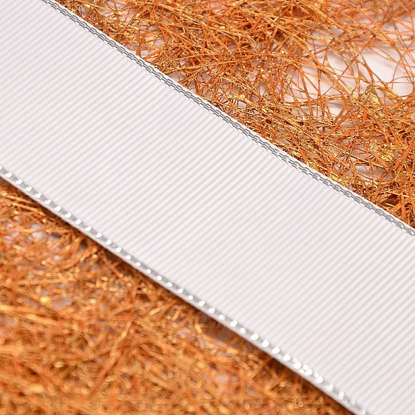 

PandaHall Wired Grosgrain Ribbon for Gift Packing, White, 3/8 inch(9mm), about 100yards/roll(91.44m/roll) Polyester None White