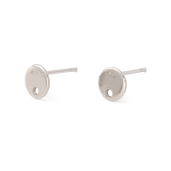 

PandaHall 201 Stainless Steel Stud Earring Findings, with 316 Surgical Stainless Steel Pins and Hole, Flat Round, Stainless Steel Color, 6mm...