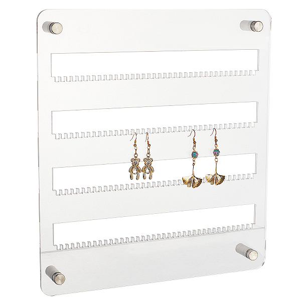 

PandaHall Hanging Jewelry Organizer Display, 152 Holes Wall Mounted Jewelry Organizer Display Clear Acrylic Earring Display Stand Rack for...