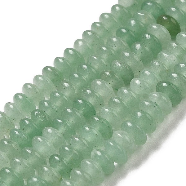 

PandaHall Natural Green Aventurine Beads Strands, Saucer Beads, Rondelle, 6.5x3mm, Hole: 1mm, about 118~119pcs/strand, 15.35''(39cm) Green...