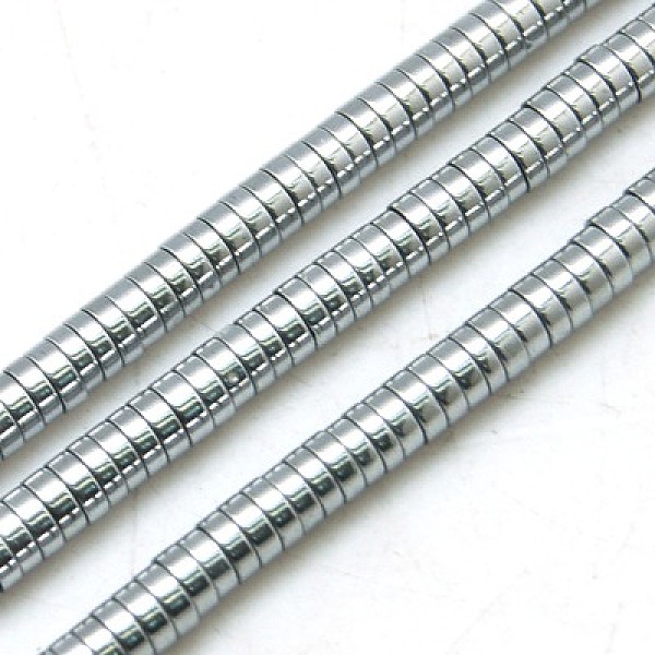 

PandaHall Non-magnetic Synthetic Hematite Beads Strands, Heishi Beads, Disc/Flat Round, Platinum Plated, 4x1mm, Hole: 1mm, 15.7 inch...