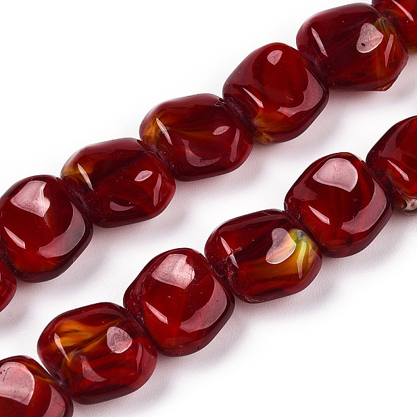 

PandaHall Handmade Milleflori Glass Beads Strands, Square, Dark Red, 10.5x11.5~12x7mm, Hole: 1mm, about 50pcs/strand, 20.63''(52.4cm)...