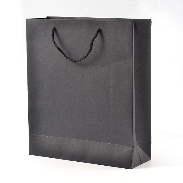

PandaHall Rectangle Kraft Paper Bags, Gift Bags, Shopping Bags, with Nylon Cord Handles, Black, 40x30x10cm Paper None Black