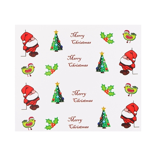 

PandaHall 3D Christmas Nail Stickers, Water Transfer Stickers Santa Claus Elk Tree Bell Sock Designs Sticker, for Xmas Winter Fingernails...