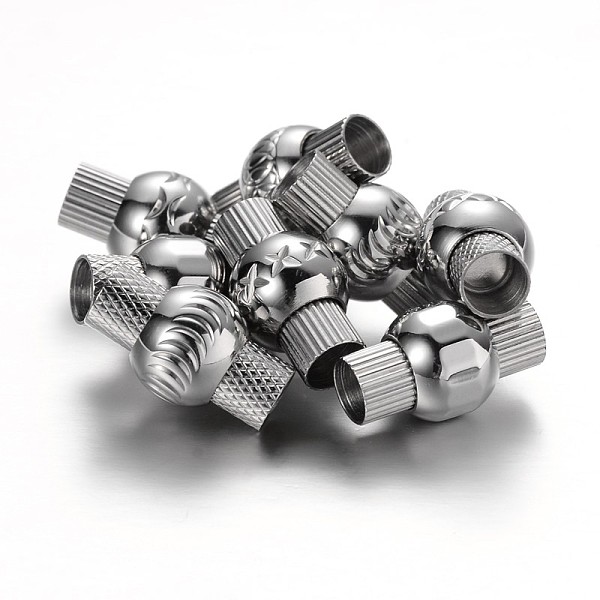 

PandaHall Column 304 Stainless Steel Magnetic Clasps with Glue-in Ends, Stainless Steel Color, 20x11.5mm, Hole: 6mm 304 Stainless Steel...