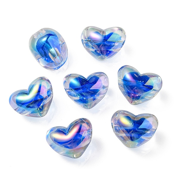 

PandaHall Two Tone UV Plating Transparent Acrylic European Beads, Large Hole Beads, Heart, Royal Blue, 14.5x18.5x14mm, Hole: 4mm Acrylic...