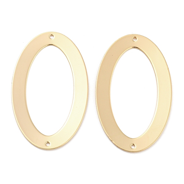 

PandaHall Brass Connector Charms, Oval Ring Links, Real 18K Gold Plated, 44x27x0.5mm, Hole: 1.4mm Brass Oval