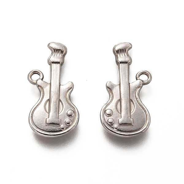 

PandaHall 201 Stainless Steel Pendants, Guitar, Stainless Steel Color, 21x10.5x3mm, Hole: 1.4mm 201 Stainless Steel Musical Instruments