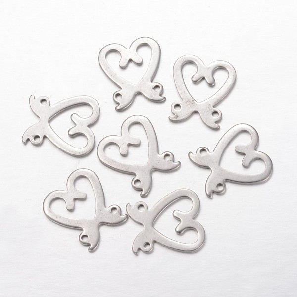 

PandaHall 304 Stainless Steel Links connectors, Heart, Stainless Steel Color, 17x15x1mm, Hole: 1mm 304 Stainless Steel Heart