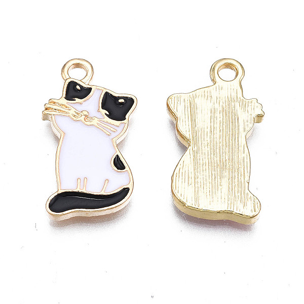 

PandaHall Alloy Enamel Pendants, Cadmium Free & Nickel Free & Lead Free, Light Gold, Cat, Black, 21x11.5x2mm, Hole: 2mm Alloy+Enamel Cat...