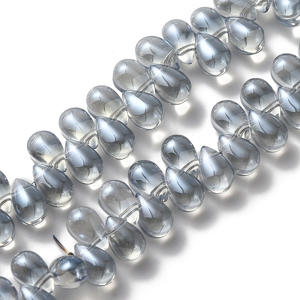 

PandaHall Electroplate Glass Beads, Top Drilled, Teardrop, Light Steel Blue, 8.5x5x5.5mm, Hole: 0.8mm Glass Teardrop