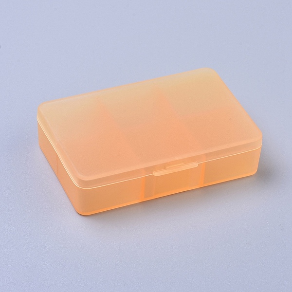 

PandaHall Plastic Boxes, Bead Storage Containers, 6 Compartments, Rectangle, Orange, 8.5x5.8x2.1cm, compartment: 2.5x2.5cm, 6...