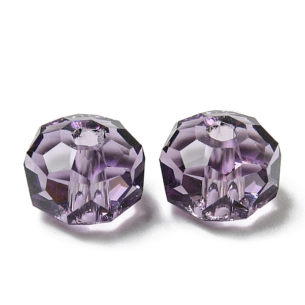 

PandaHall Transparent Glass Beads, Faceted, Rondelle, Tanzanite, 6x4mm, Hole: 1.2mm Glass Rondelle Purple