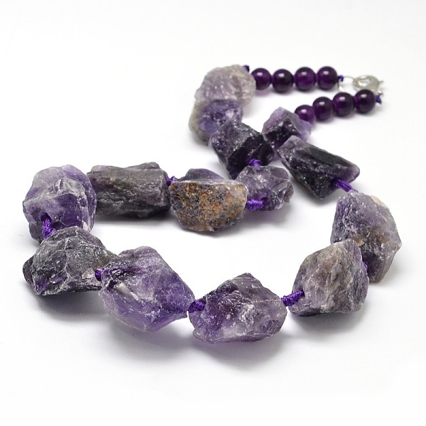 

PandaHall Perfect Design Natural Gemstone Beaded Necklaces, with Brass Lobster Clasps, Amethyst, 20.5 inch Amethyst