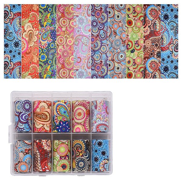 

PandaHall Nail Art Transfer Stickers, Nail Decals, DIY Nail Tips Decoration for Women, Floral Pattern, Mixed Color, 40mm, about 1m/roll..., Multicolor