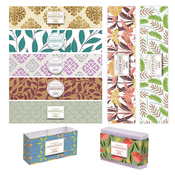 

PandaHall Plants & Geometric Pattern Soap Paper Tag, Soap Wrappers, Rectangle, for Soap Packaging, Mixed Patterns, 50x210mm, 9 style...