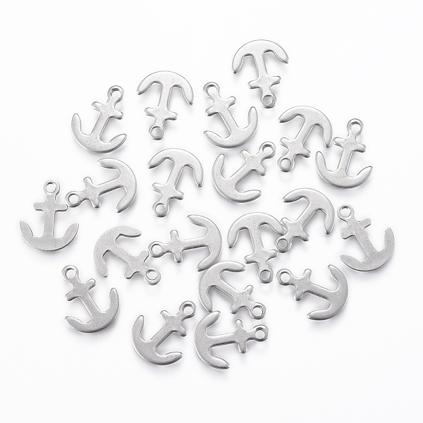 

PandaHall 201 Stainless Steel Charms, Anchor, Stainless Steel Color, 12x9.5x0.8mm, Hole: 1.2mm 201 Stainless Steel Anchor & Helm