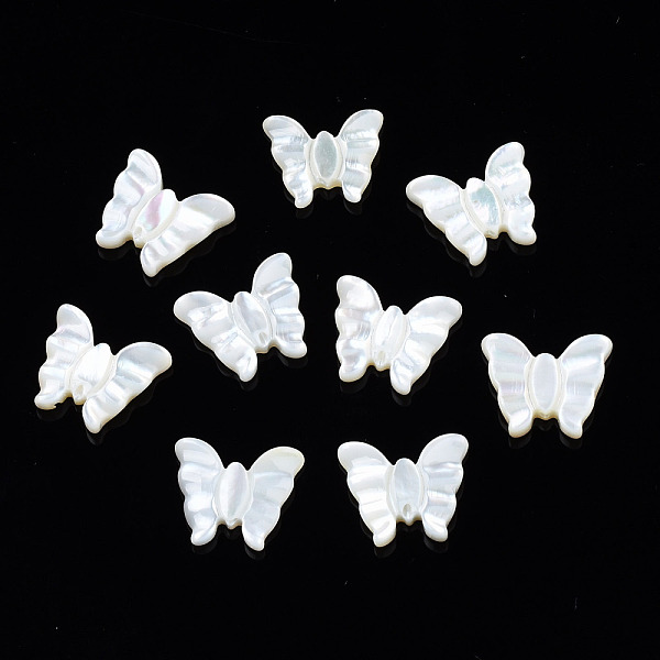 

PandaHall Natural White Shell Beads, Butterfly, 10x11.5x2mm, Hole: 0.7mm White Shell Butterfly