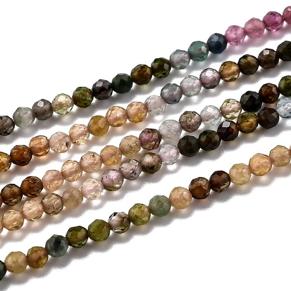 

PandaHall Natural Tourmaline Beads Strands, Gradient Color, Faceted, Round, 2mm, Hole: 0.3mm, about 170pcs/strand, 15.55 inch(39.5cm)...