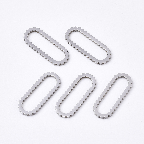 

PandaHall 201 Stainless Steel Linking Rings, Laser Cut, Oval, Stainless Steel Color, 15x6x1mm, Inner Diameter: 4x12mm 201 Stainless Steel...
