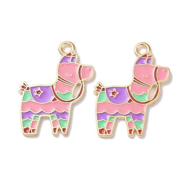 

PandaHall Alloy Enamel Pendants, Golden, Animals Theme Charm, Horse, 27x20x1mm, Hole: 2mm Alloy+Enamel Horse