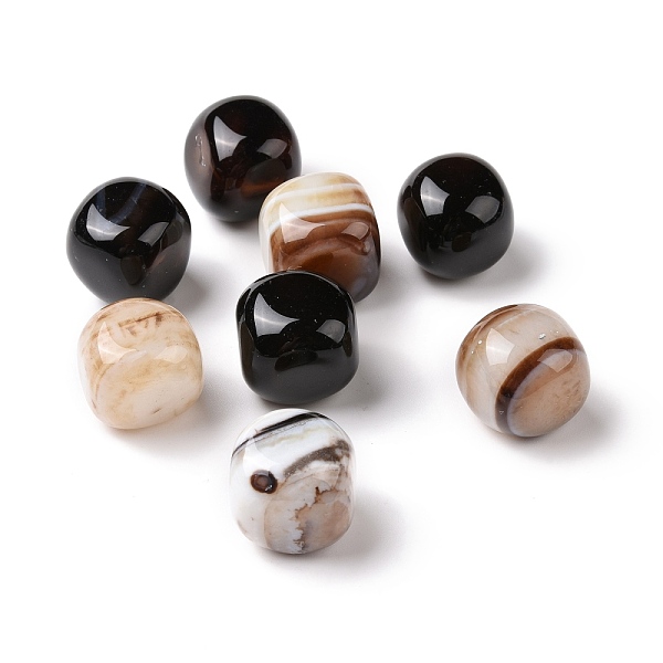 

PandaHall Natural Agate Beads, No Hole, Cube, 14x14x14mm Banded Agate Cube