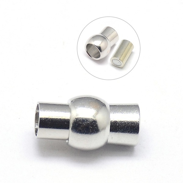 

PandaHall Brass Magnetic Clasps with Glue-in Ends, Platinum, 16x9mm, Hole: 5mm Brass