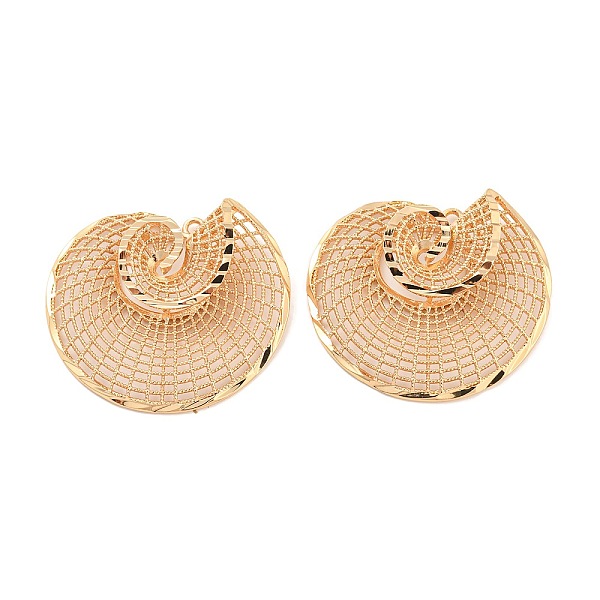 

PandaHall Rack Plating Brass Hollow Pendants, Flat Round Charm, Light Gold, 34x35x6mm, Hole: 1.6mm Brass Flat Round