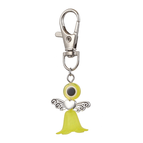 

PandaHall Acrylic & Resin Evil Eye Angel Pendant Decorations, with Zinc Alloy Swivel Lobster Claw Clasps, Yellow, 70mm Resin Angel & Fairy...