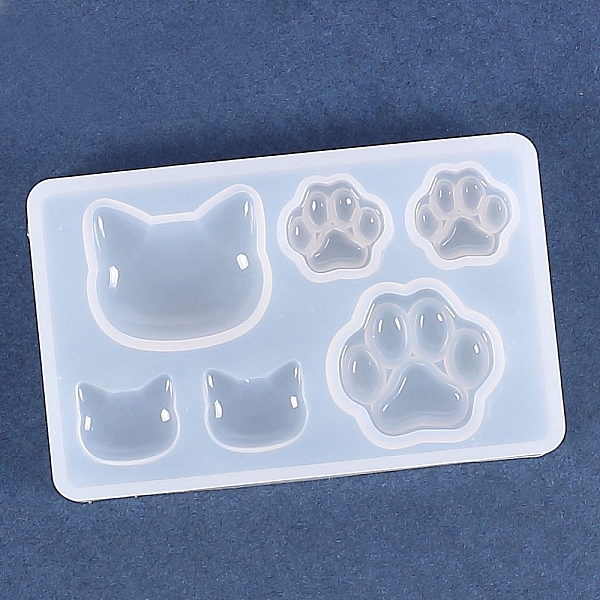 

PandaHall Food Grade Cat Shape DIY Silhouette Silicone Pendant Molds, Decoration Making, Resin Casting Molds, For UV Resin, Epoxy Resin..., White