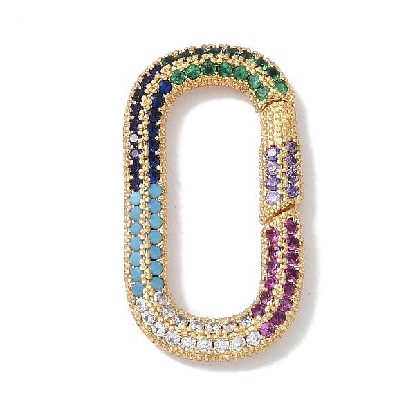 

PandaHall Rack Plating Brass Micro Pave Cubic Zirconia Spring Gate Rings Clasps, Cadmium Free & Lead Free, Long-Lasting Plated, Real 18K...