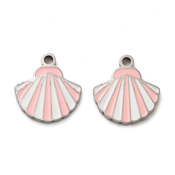

PandaHall 304 Stainless Steel Enamel Charms, Stainless Steel Color, Shell Charm, Pink, 13x12x1.5mm, Hole: 1.5mm Stainless Steel+Enamel Shell...