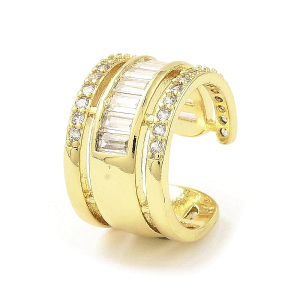 

PandaHall Rack Plating Brass Micro Pave Cubic Zirconia Cuff Earring, Long-Lasting Plated, Lead Free & Cadmium Free, Real 18K Gold Plated...