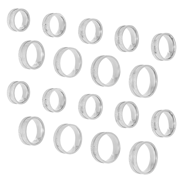 

PandaHall Unicraftale 18Pcs 9 Size 201 Stainless Steel Grooved Finger Ring for Men Women, Stainless Steel Color, Inner Diameter: 16~22.2mm...
