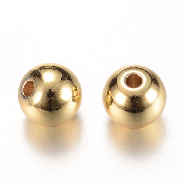 

PandaHall Brass Spacer Beads, Round, Real 16K Gold Plated, 4x3.5mm, Hole: 1.5mm Brass Round