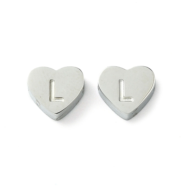

PandaHall 316L Surgical Stainless Steel Beads, Love Heart with Letter Bead, Stainless Steel Color, Letter L, 5.5x6.5x2.5mm, Hole: 1.4mm 316L...