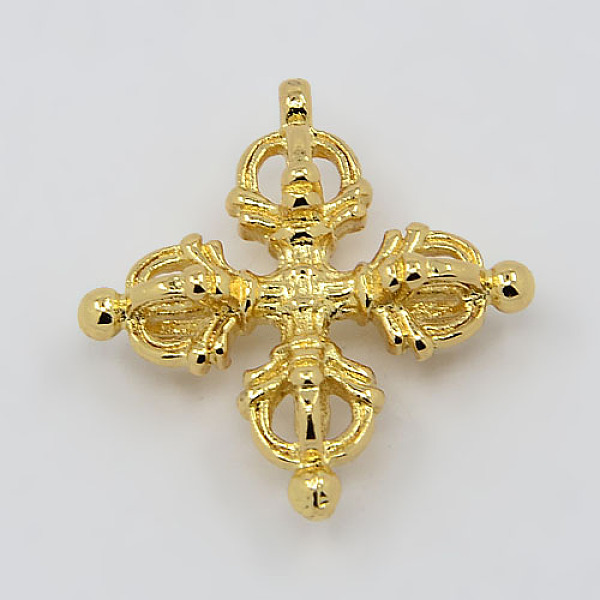 Vrais Pendentifs Bouddhistes En Laiton Plaqué 18k Or Véritable