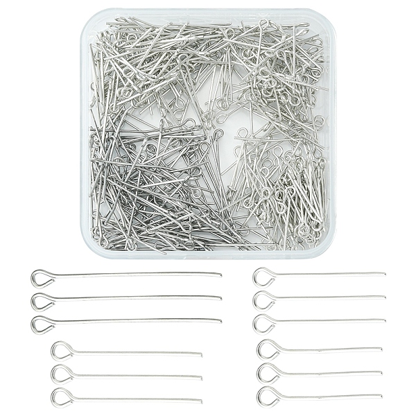 

PandaHall 400Pcs 4 Styles Iron Eye Pins, Cadmium Free & Nickel Free & Lead Free, Platinum, 21 Gauge, 16~24x0.7mm, Hole: 2mm, about...