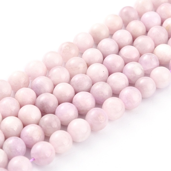 

PandaHall Grade AB Natural Kunzite Beads Strands, Round, 8mm, Hole: 1mm, about 52pcs/strand, 15.16 inch(38.5cm) Kunzite Round