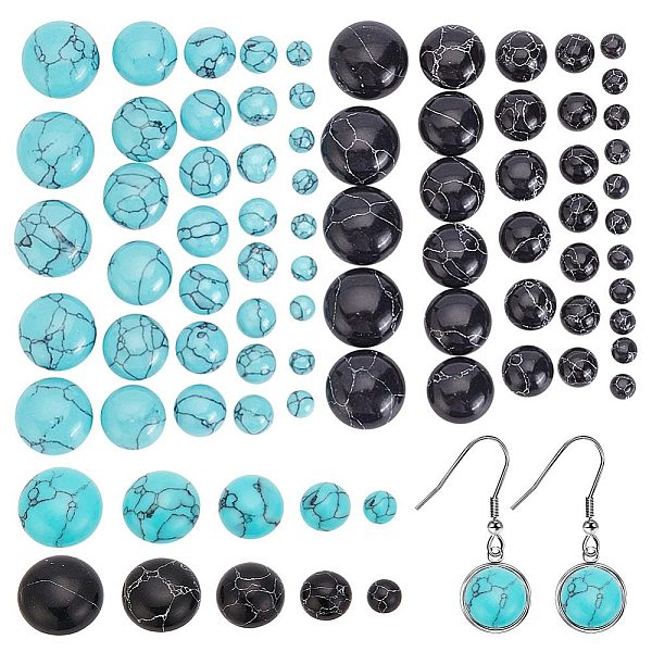 ARRICRAFT 150Pcs 10 Styles Synthetic Turquoise Cabochons