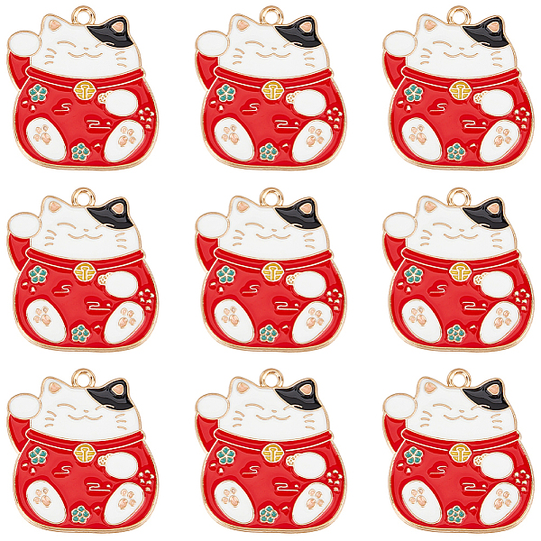 20Pcs Alloy Enamel Pendants