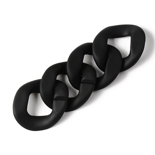 

PandaHall Rubberized Style Acrylic Linking Rings, Quick Link Connectors, For Curb Chains Making, Oval, Black, 38.5x32x4mm, Inner Diameter...