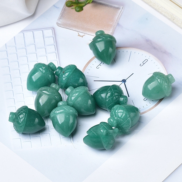 Natural Green Aventurine Carved Healing Acorn Figurines