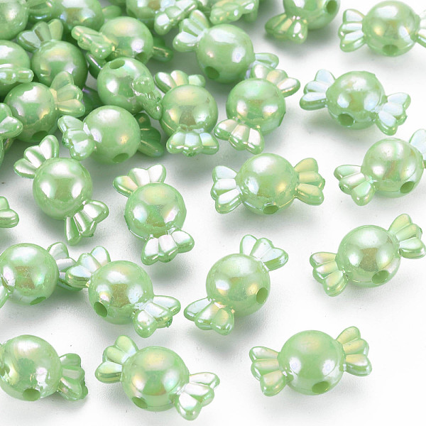 

PandaHall Opaque Acrylic Beads, AB Color, Candy, Light Green, 17x9x9mm, Hole: 2mm, about 943pcs/500g Acrylic Candy
