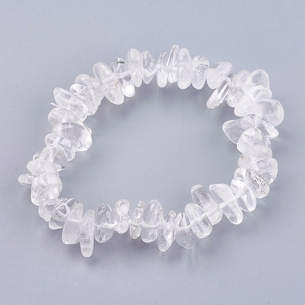 

PandaHall Natural Quartz Crystal Stretch Bracelets, 2 inch(50mm) Quartz Crystal