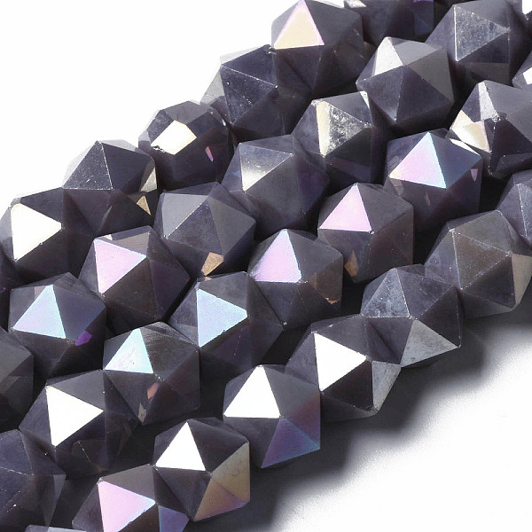 

PandaHall Electroplate Glass Beads Strands, AB Color Plated, Faceted, Star Cut Round Beads, Slate Gray, 8x6.5x4mm, Hole: 1.2mm, about...