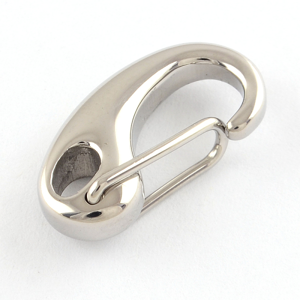 

PandaHall Polished 316 Surgical Stainless Steel Keychain Clasp Findings, Snap Clasps, Stainless Steel Color, 26x12.5x5mm, Hole: 4x6mm 316...