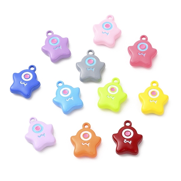

PandaHall Alloy Enamel Pendants, Monster Charm, Mixed Color, 14.5x12x4mm, Hole: 1.4mm Alloy+Enamel Others Multicolor