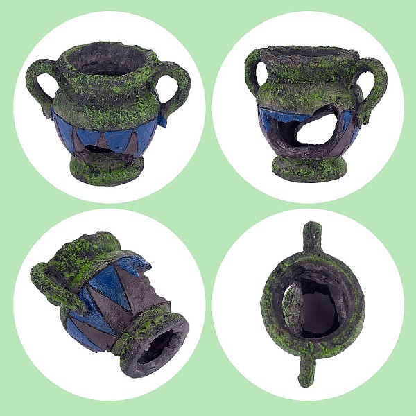 

PandaHall Fish Tank Cave Ornaments, Artificial Hideaway Cave for Fish Tank, Fish Hiding Cave, for Betta, Small Lizard to Play Hide & Rest..., Green